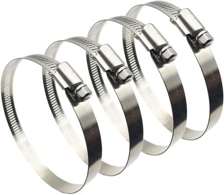 Plastic heavy duty double bolt slangklem voor ventilatiekanalen in wit