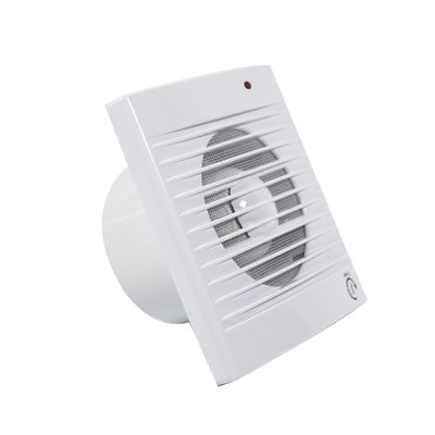 Vierkant badkamer en keuken ventilator met axiale stroom en wand montage ontwerp