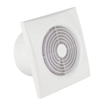 Gepersonaliseerd logo merk 5 inch personalisatie elektrische lage geluid mini badkamer lucht uitlaatventilator met vochtigheidssensor