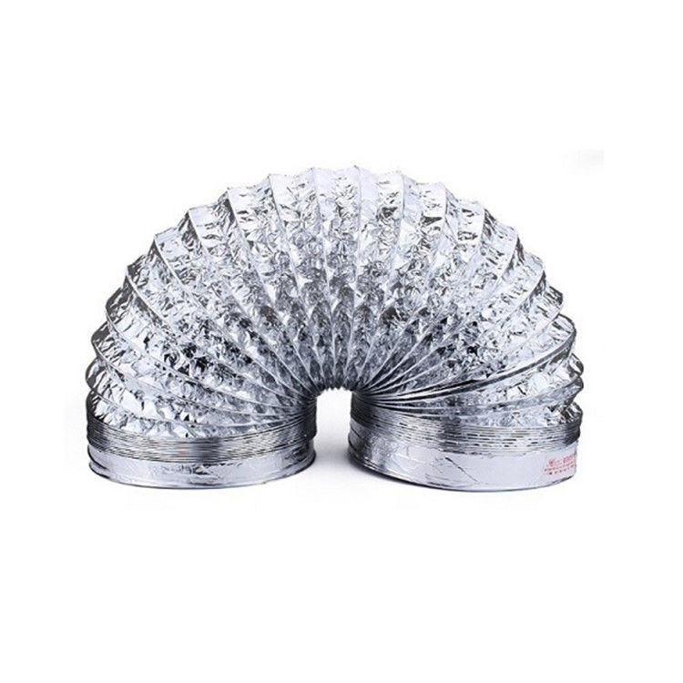 Mechanische levensduur 3 jaar Wit 100 mm Air Semi Rigid 8 inch Semi Rigid Aluminium Flexible UV Ducting Pipe