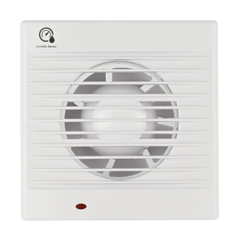 Gepersonaliseerd logo merk 5 inch personalisatie elektrische lage geluid mini badkamer lucht uitlaatventilator met vochtigheidssensor